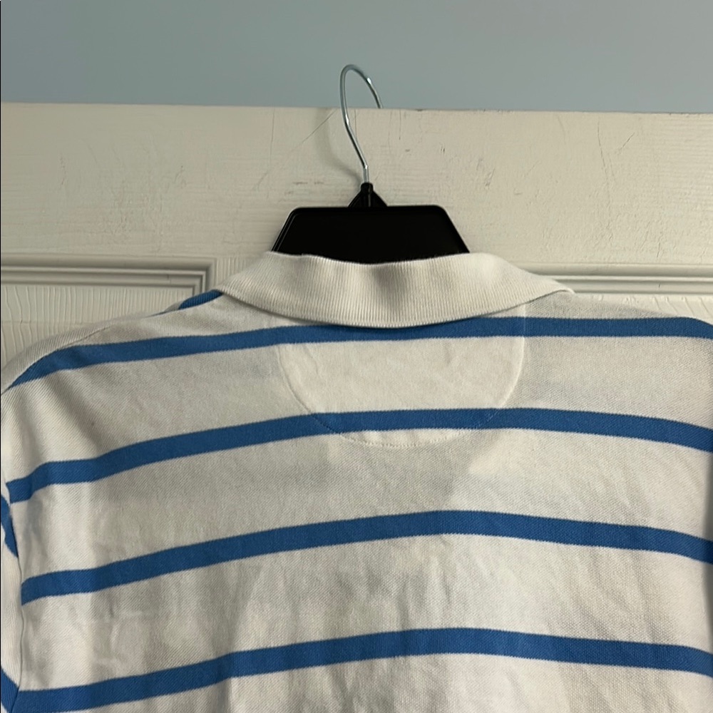 Chaps White Polo with Blue Stripes - Picture 9 of 12